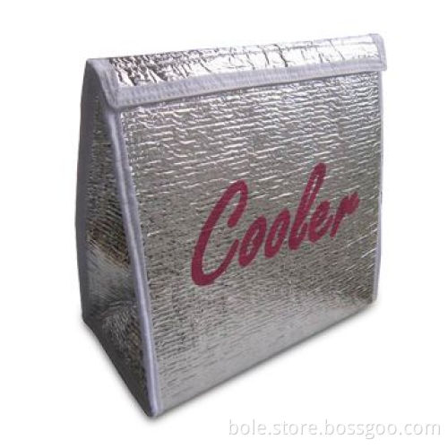 OEM/ODM Aluminum Lunch Tote with Hook-and-loop Fastener Closure and Logo Printing